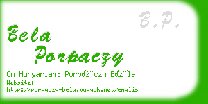 bela porpaczy business card